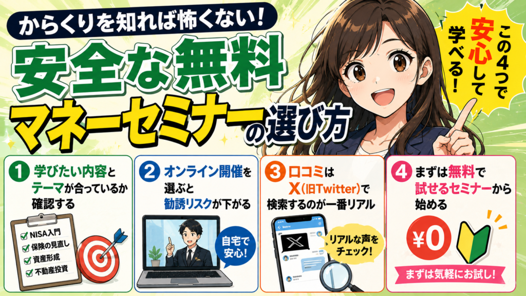 からくりを知れば怖くない｜安全な無料マネーセミナーの選び方