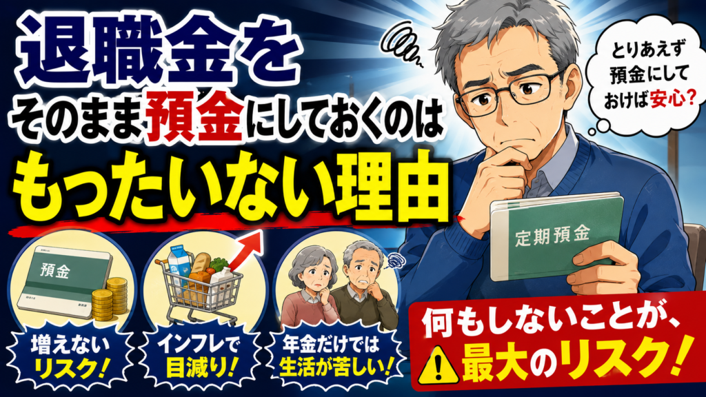 退職金をそのまま預金にしておくのはもったいない理由