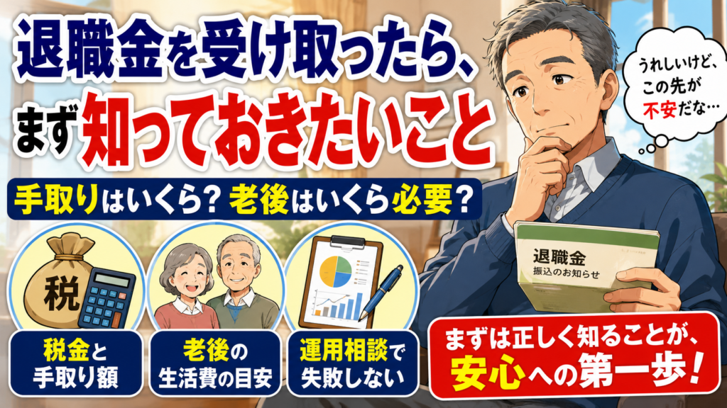 退職金を受け取ったら、まず知っておきたいこと