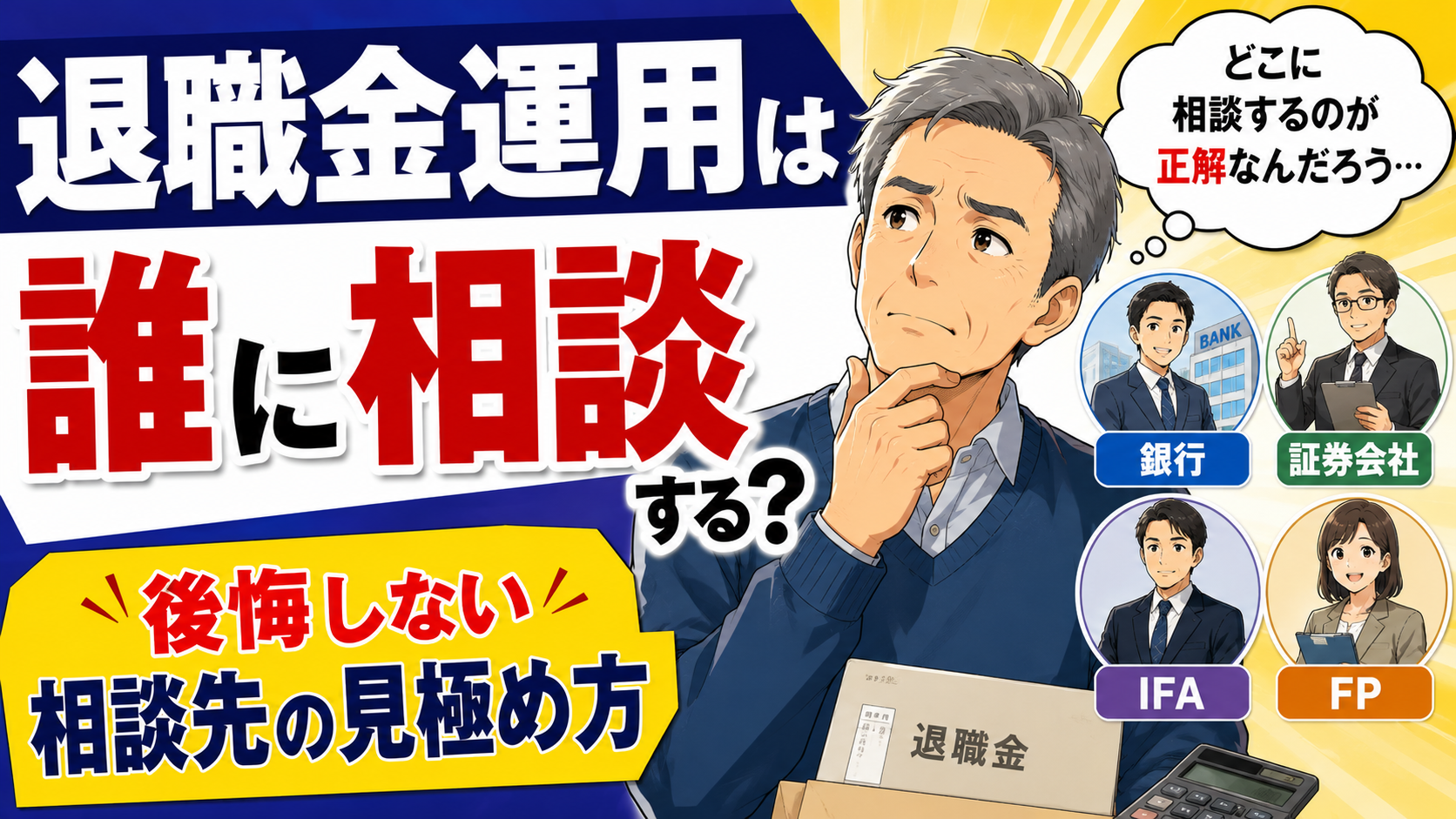 退職金運用は誰に相談する?後悔しない相談先の見極め方